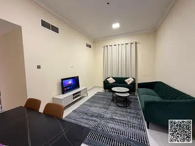 🏡 فرصة ذهبية! أفخم شقة غرفة وصالة مفروشة بالكامل للإيجار الشهري في المويهات 2 - عجمان✨ 🔹 شقة أنيقة بمساحة واسعة وتشطيب راقٍ 🔹 غرفة وصالة مفروشة بال