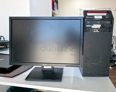 Lenovo desktop tower with Acer monitor
