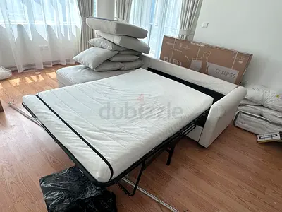 Ikea sofa bed Gronlid lshape beige brand new condition