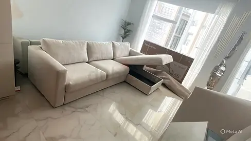 Ikea vimle L shape sofa bed with mattress