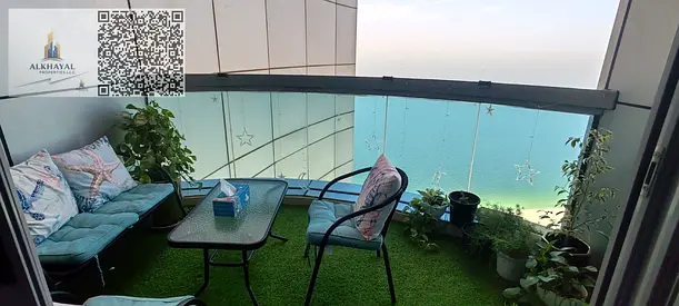 شقة غرفتين وصالة بإطلالة بحرية في برج الكورنيش