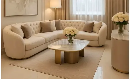 Elegant Beige Sectional 5 seater Sofa