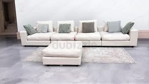 Amazing Condition Marina home feather filled modular sofa with footstool