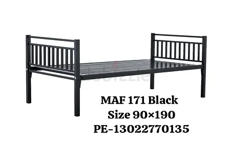 Black Metal Bed Frame - Size 90x190