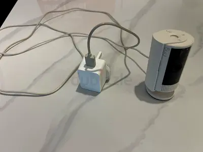 Ring indoor security camera with USB cable and adapter