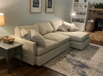 Crategbarrel L Shape Sofa Beige Good condition