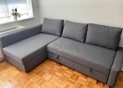 Ikea L Shape Sofa cum bed with big storage in L