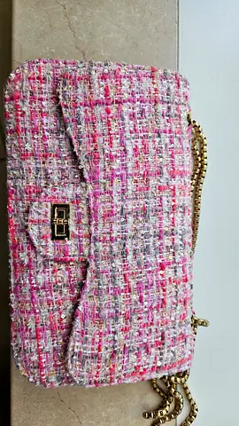 Pink tweed shoulder bag