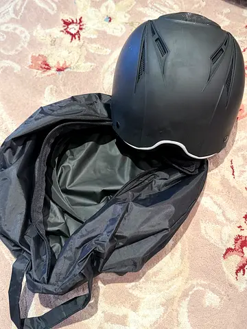 Horse Riding Black Helmet with Carry Bag - Good Condition