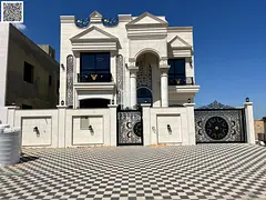 Luxury classic villa for sale in Al Helio 2 – Ajman | Elegant and modern design | Includes central