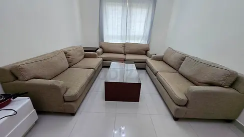 Spacious Beige Sofa Set (3 sofa 40inch by 80 inch each) with Coffee Table