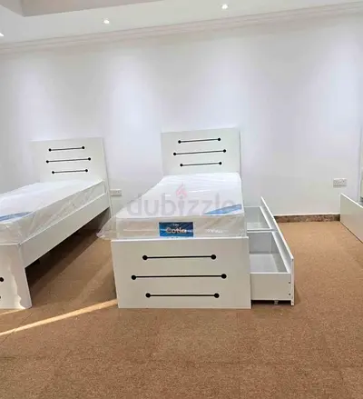 Modern White Bed Frame with Under-bed Storage