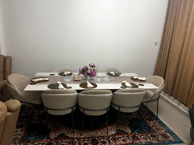 8-Seater Dining Table with Chairs – Elegant  Modern – Perfect Condition