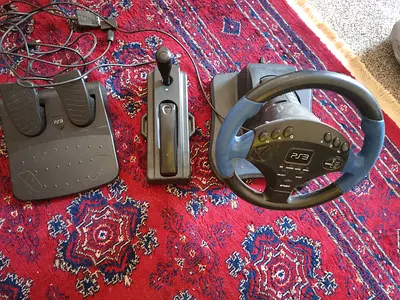 PS3 Steering Wheel Set - As Is - 50 AED