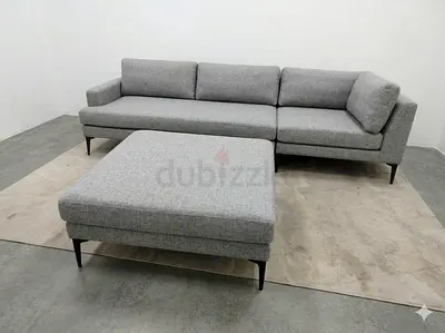 West elm andes light grey sofa