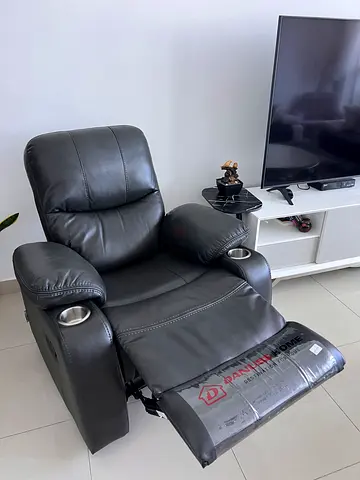 Black Recliner Chair with Cup Holders