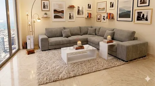 Natuzzi brand gray color corner sofa