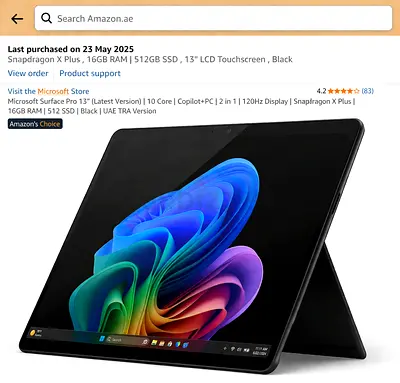 Microsoft Surface Pro 11 - 16GB RAM, 512GB SSD, 13 LCD Touchscreen, Black