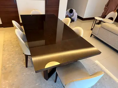 In Excellent Perfect Dining table With six chairs for sale