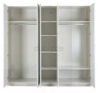 Premium Pan Home 5-Door Wardrobe - Like New (White)