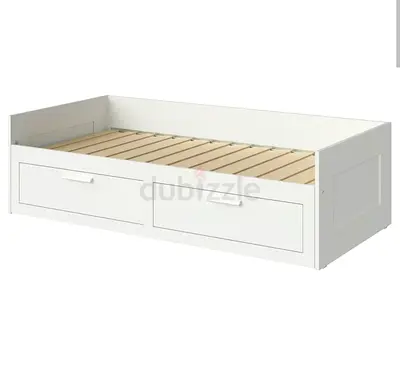 Ikea Day Bed Modern White Storage Bed with Drawers and New Matress