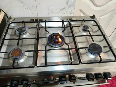 My 5-burner stainless steel gas hob — used, working