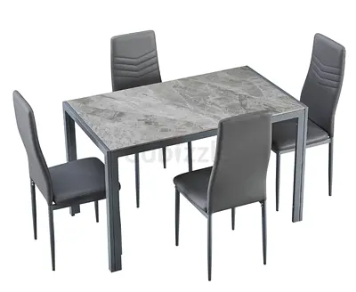 Stylish Black and Gray Dining Table with 4 chair