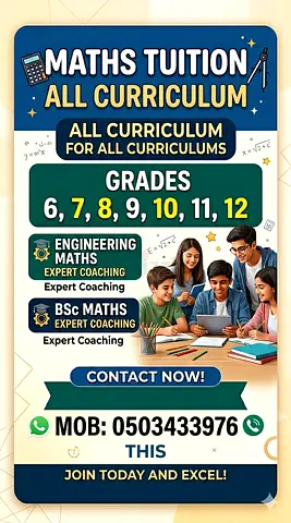 Maths Tution (Gr:6,7,8,9,10,11,12, Engineering Maths  BSc )