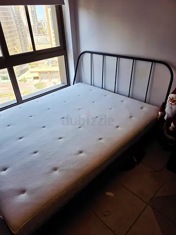 Free Metal Bed Frame with Mattress (Good Condition)