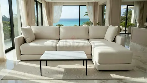 Crate and barrel gather lshape sofa beige great condition