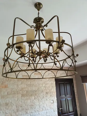 Large chandelier light and pendent light