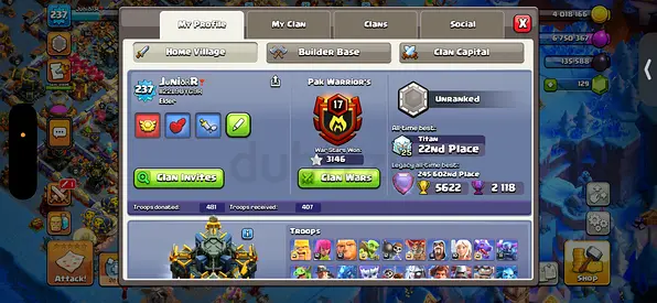 Clash of clan account