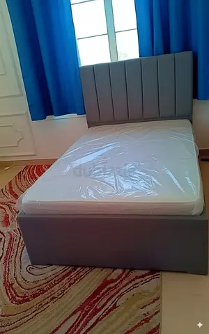 Modern Bed with Mattress in Grey double size 120cm by 190cm