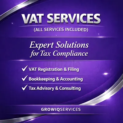 We provide complete VAT services including registration, filing, bookkeeping, and tax consultancy.