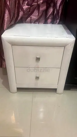 Stylish White Nightstand with Two Drawers