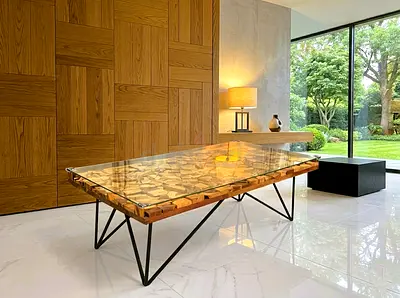 Wooden art coffee table 130x70 cm Height 45 cm