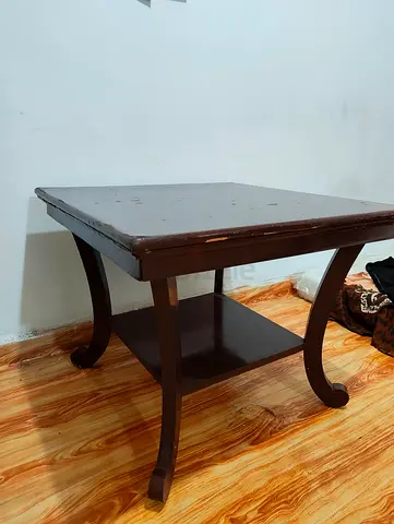 Square Wooden Side/Coffee Table with Lower Shelf