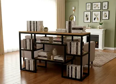 Mango wood mantel frame Bookcase with Spacious Shelves 120x40 cm Height 80 cm AED 1,200