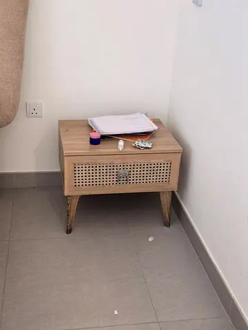 Great Condition Home Center Bed Set With two side tables and mattresses Brand new Condition