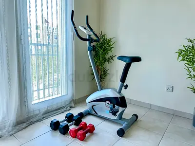 Home Workout Set – Exercise Bike + Dumbbells – Excellent Condition