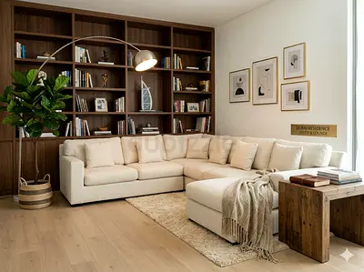 Crate and barrel beige color Ushape sofa