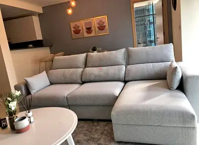 Ikea Esklstuna L shape sofa under storage