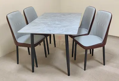 Elegant Marble Dining Table with Chairs