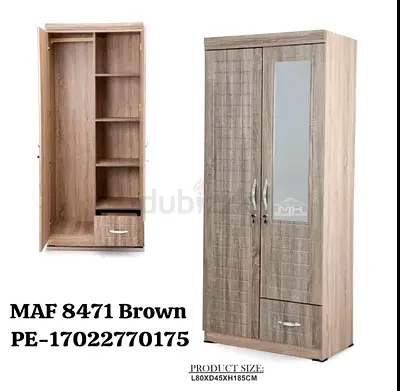 Stylish Wooden Wardrobe in Brown