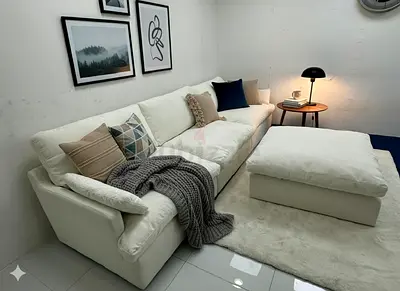 Feather 🪶 filled home center modular sofa with ottoman