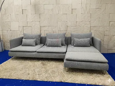Ikea Soderhamn light grey lshape sofa