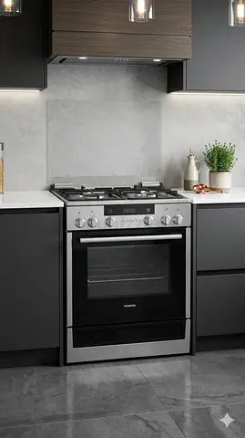 Siemens 4 Burner Gas Top Electric Oven 66 L MODEL  HX645535M, Silver cooking range 60cm stove
