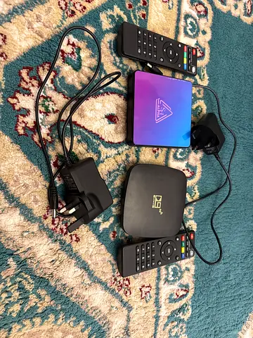 Android TV Boxes with Remotes and Power Adapters