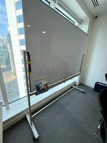 Large mobile Whiteboard on a stand with markers and magnet sets
