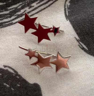 silver star earrings